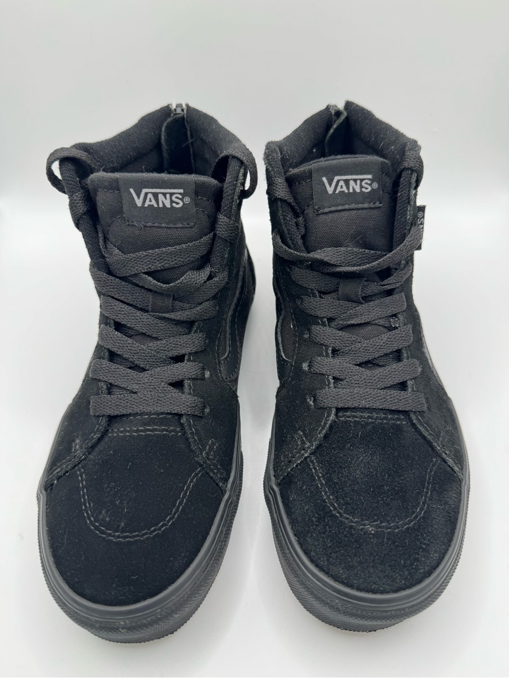 Vans Sk8 Hi Zip High Top Skate Shoes Boys Girls US Youth 3 Black Sneaker School